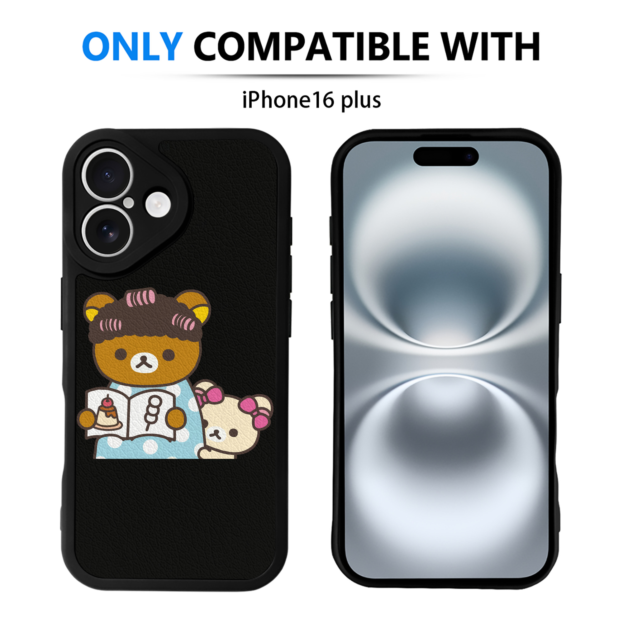 （画像用） リラックマ リラックマ キイロイトリ Rilakkuma Korilakkuma Kiiroitori 【iPhone 16シリーズ対応】シリコンスマホケース（レザー調） 材質：シリコン